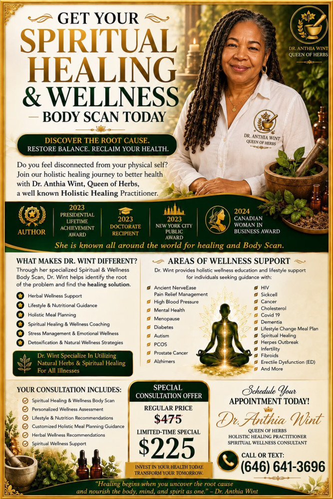 Dr. Anthia Wint: Queen of Herbs, Spiritual Wellness Consultant & Holistic Healing Practitioner